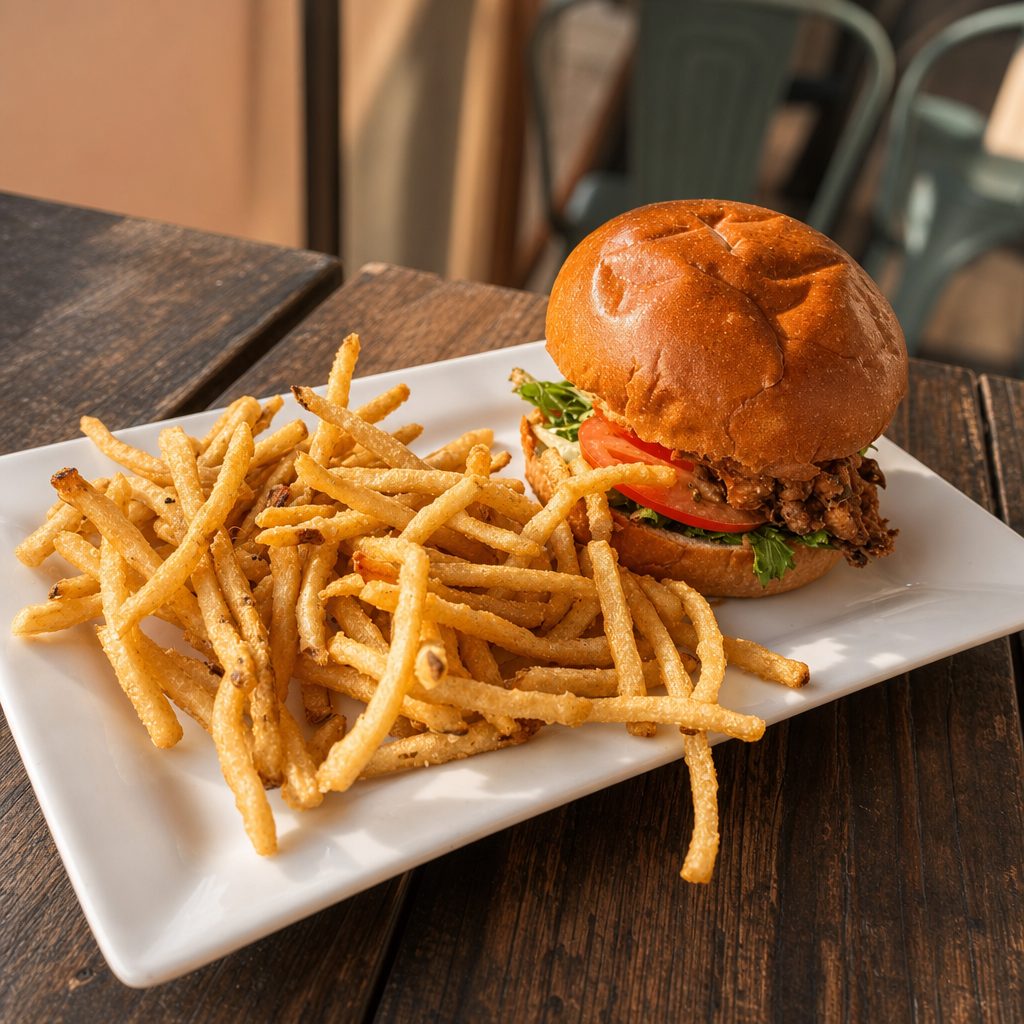 Crispy Maitake Mushroom Sandwich.